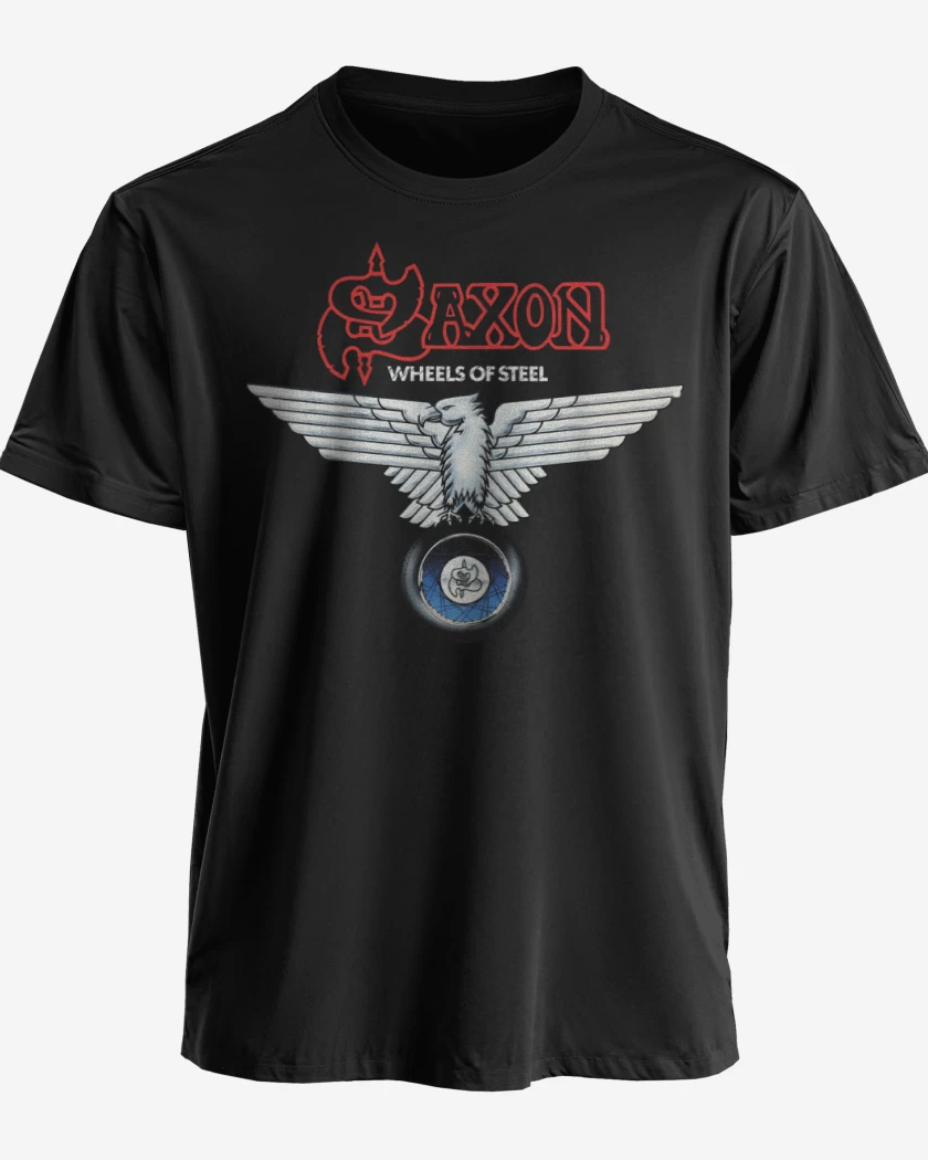 Polera premium Negro de Saxon Wheels of Steel