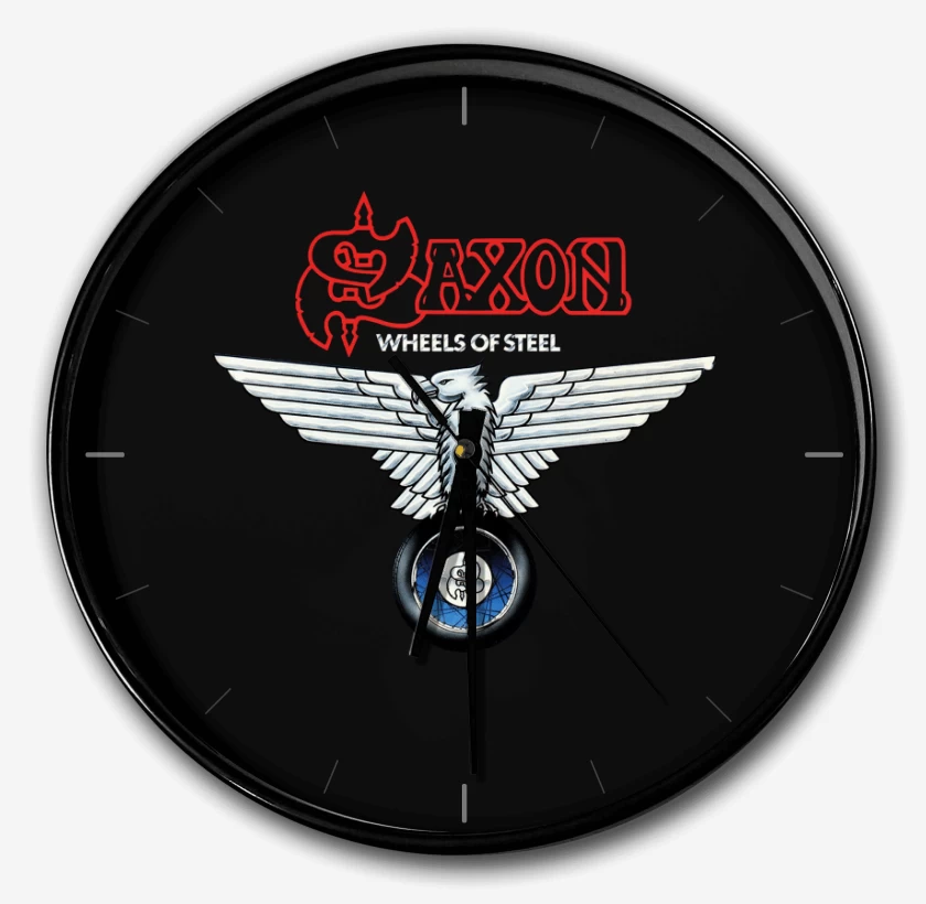 Reloj Negro de Saxon Wheels of Steel