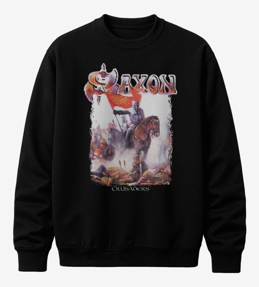 Poleron polo Negro de Saxon Crusaders