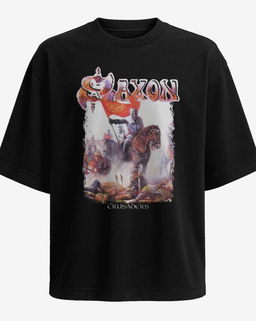 Polera Oversize Negro de Saxon Crusaders