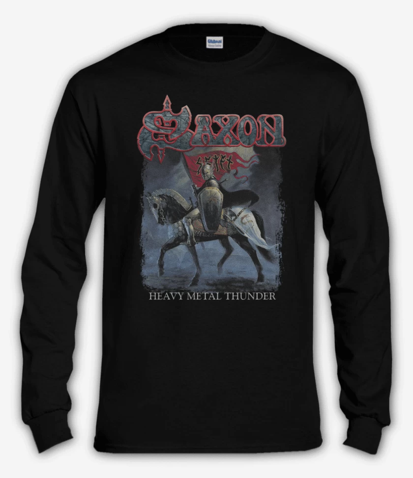 Polera manga larga Negro de Saxon Heavy Metal Thunder