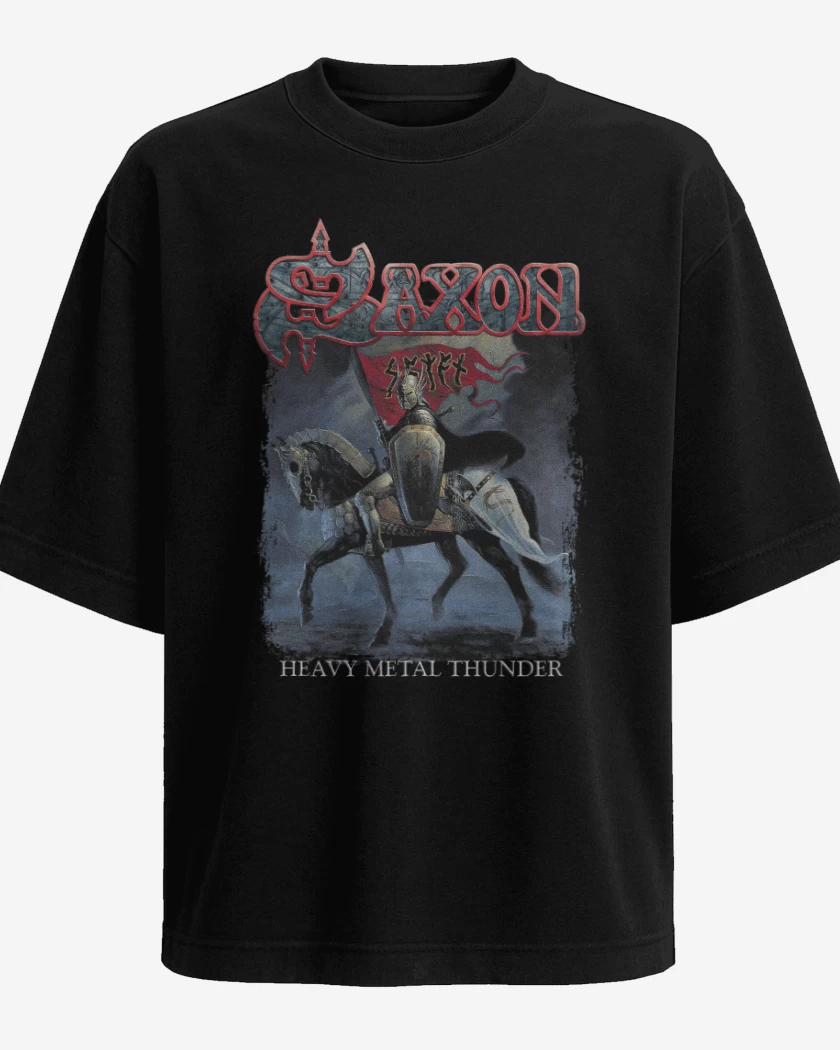 Polera Oversize Saxon Heavy Metal Thunder