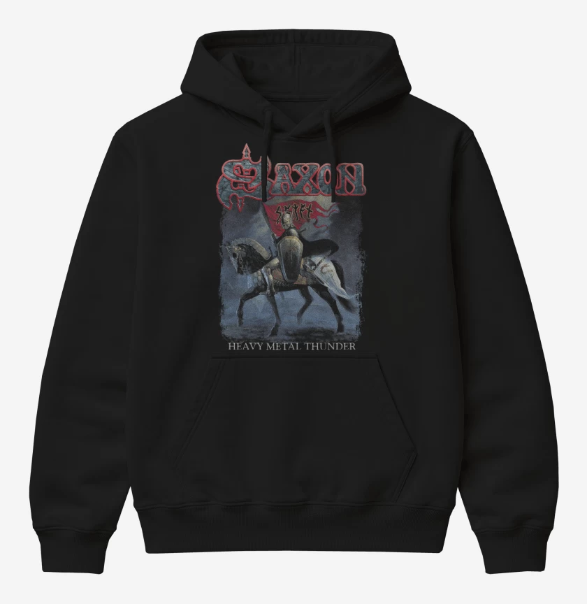 Poleron Canguro básico Negro de Saxon Heavy Metal Thunder