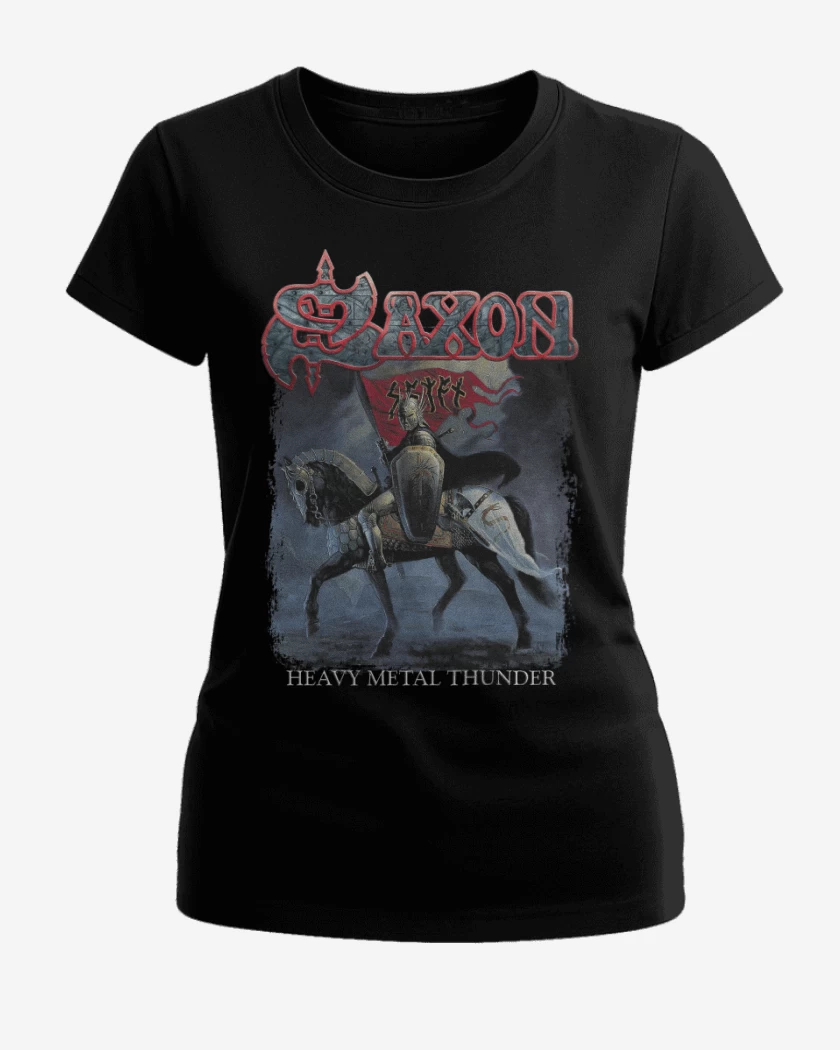 Polera de Mujer Negro de Saxon Heavy Metal Thunder