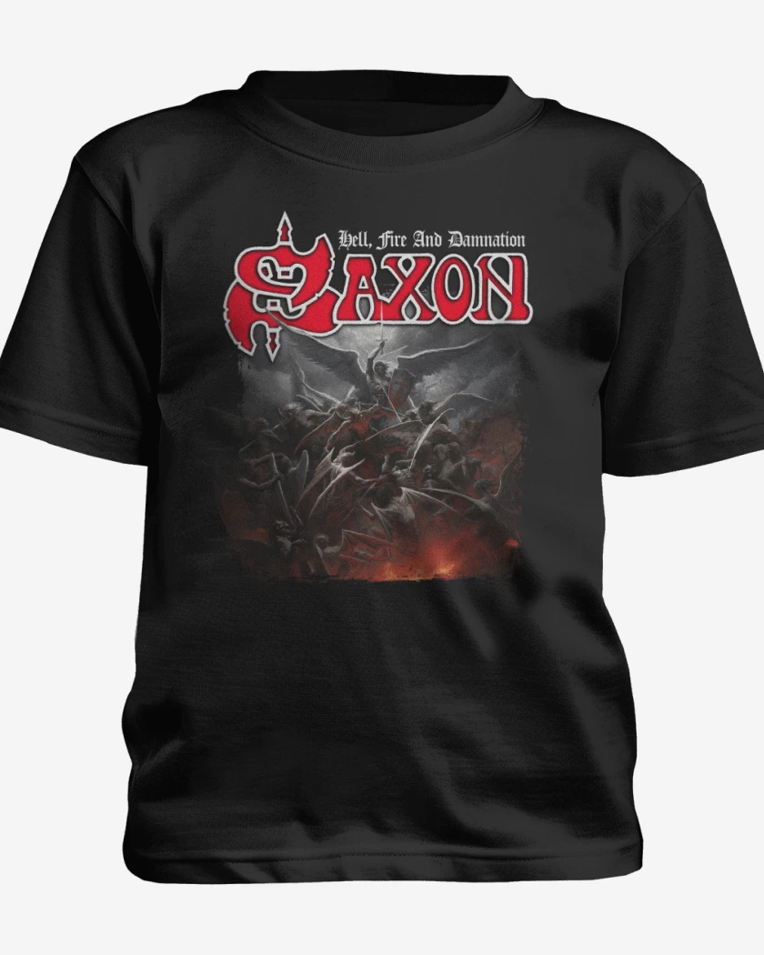 Polera de niño Negro de Saxon Hell Fire and Damnation