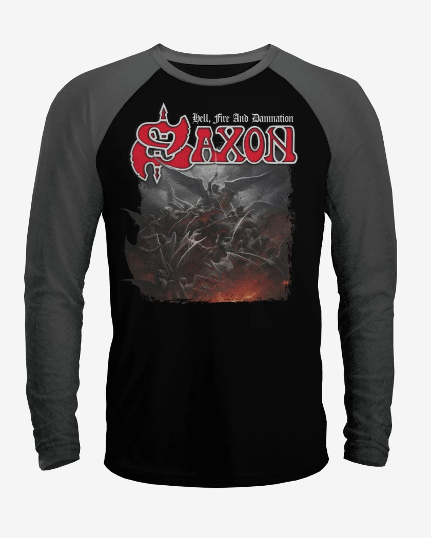 Polera Raglan Saxon Hell Fire and Damnation