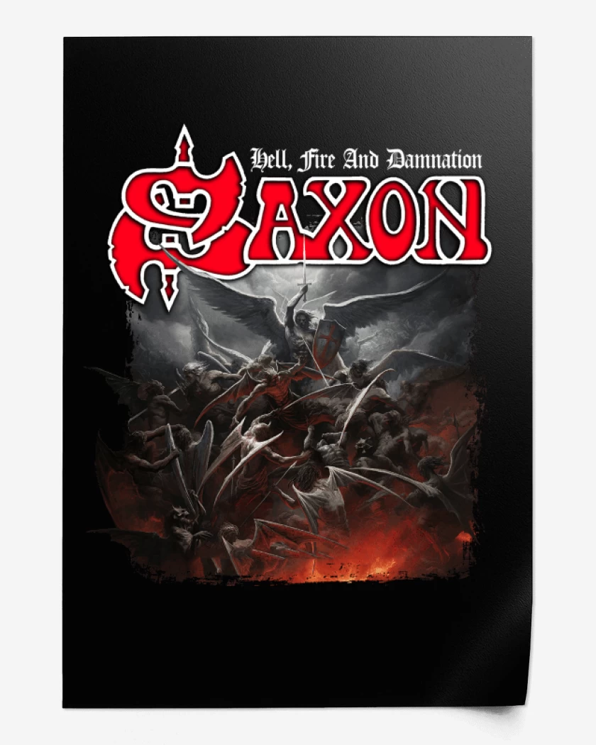 Print Saxon Hell Fire and Damnation