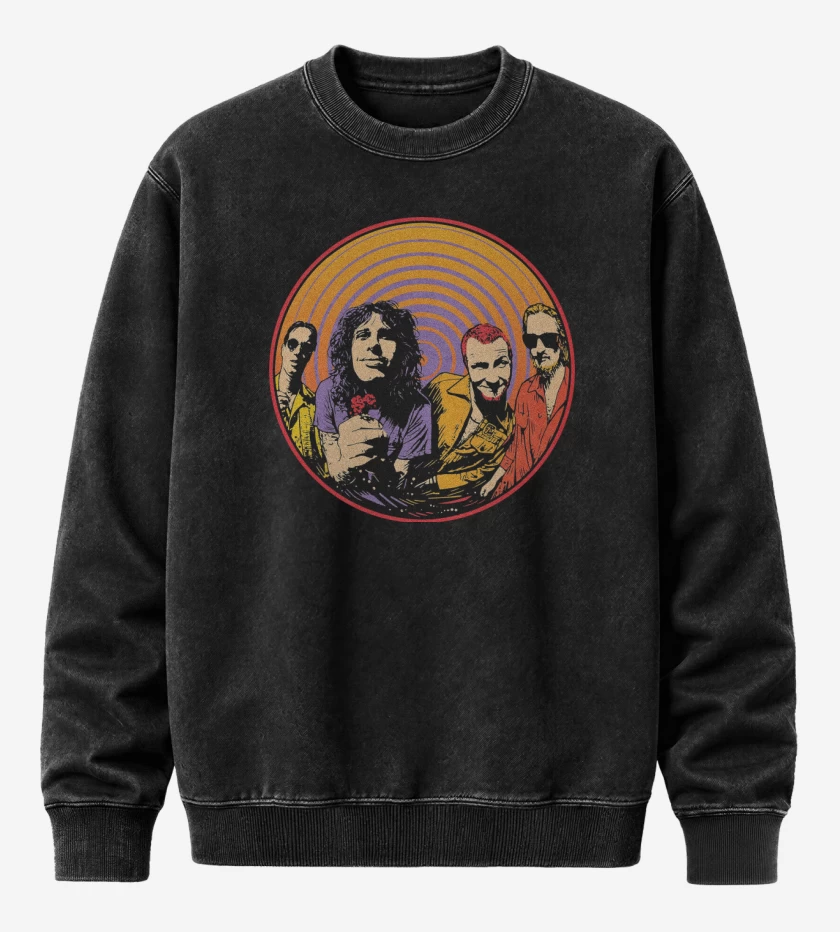 Poleron Polo Acid Wash Negro de Stone Temple Pilots Banda