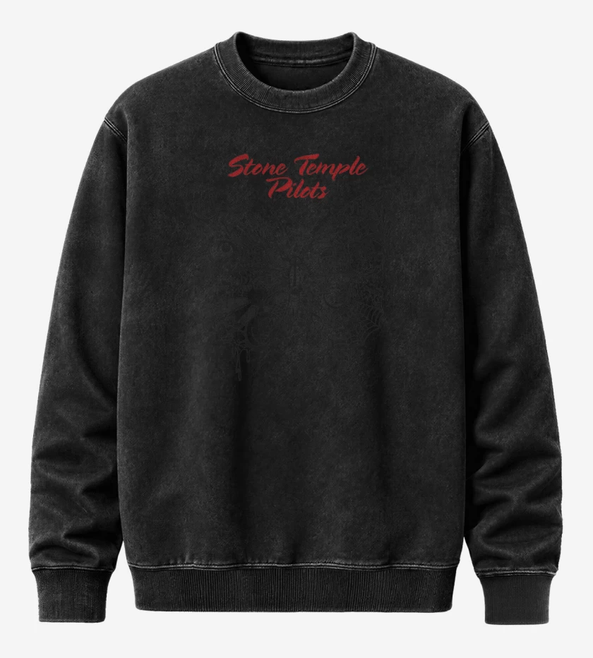 Poleron Polo Acid Wash Negro de STP Stone Temple Pilots