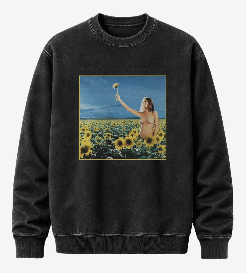 Poleron Polo Acid Wash Negro de Stone Temple Pilots Thank You