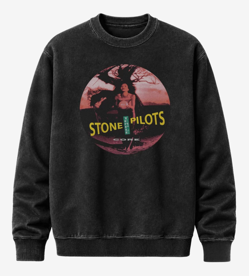 Poleron Polo Acid Wash Negro de Stone Temple Pilots Core