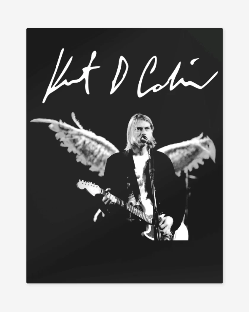 Print metalico Negro de Kurt Cobain