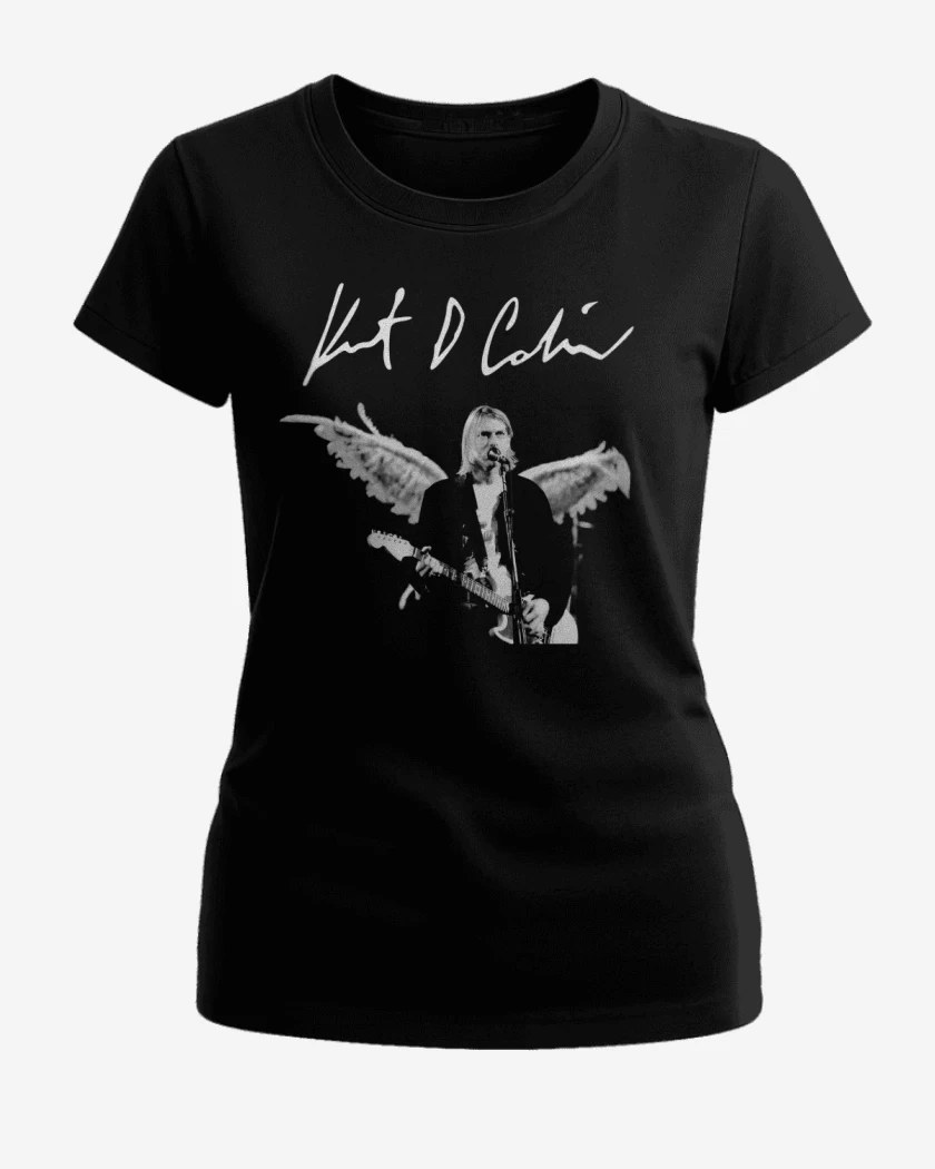 Polera de Mujer Negro de Kurt Cobain