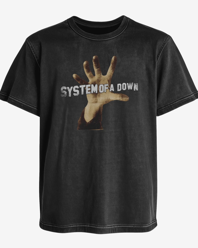Polera desgastada Negro de System of a down