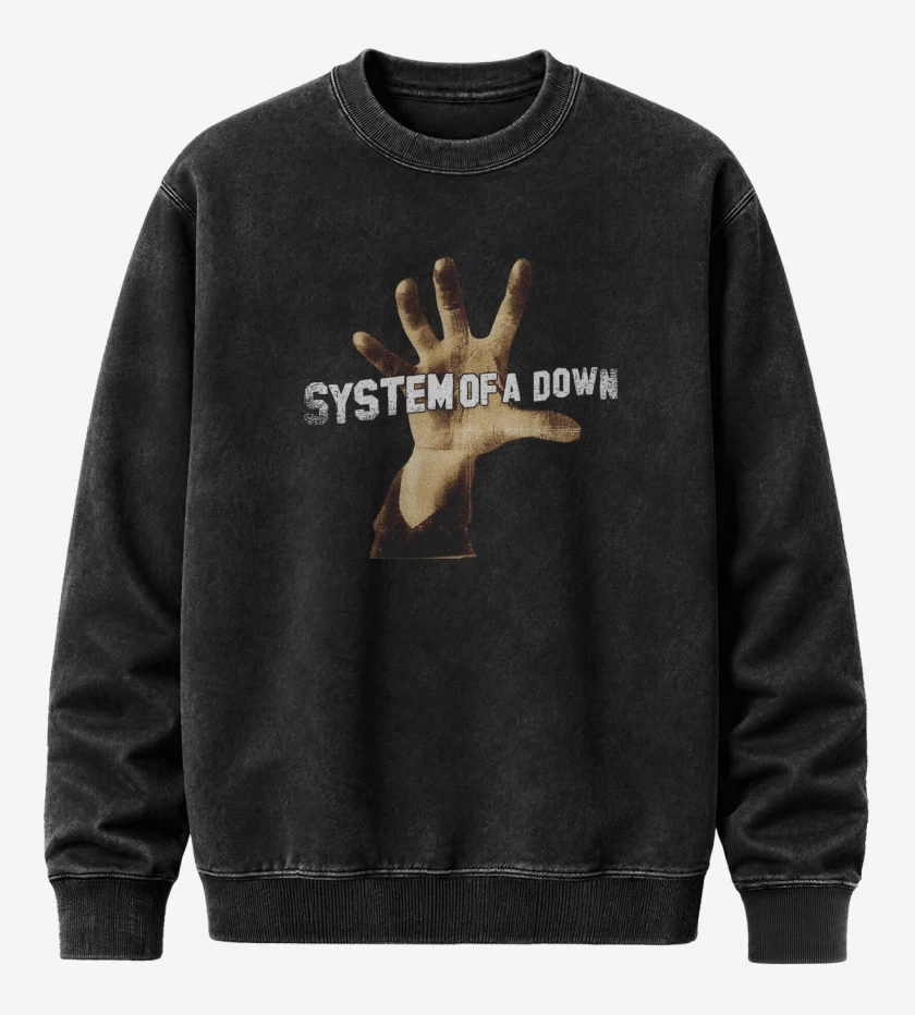 Poleron Polo Acid Wash Negro de System of a down