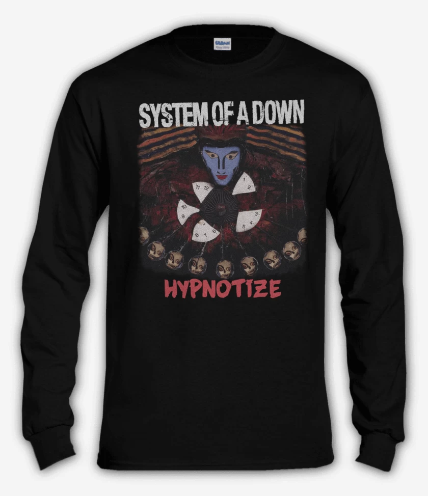 Polera manga larga Negro de System of a Down Hypnotize