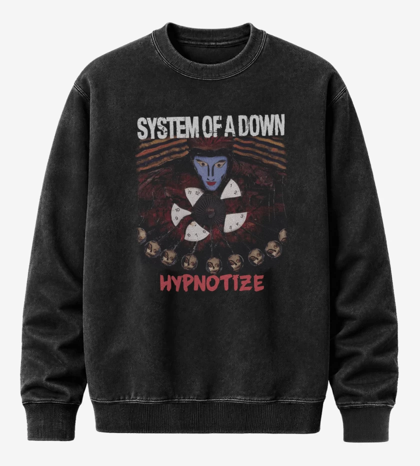 Poleron Polo Acid Wash Negro de System of a Down Hypnotize