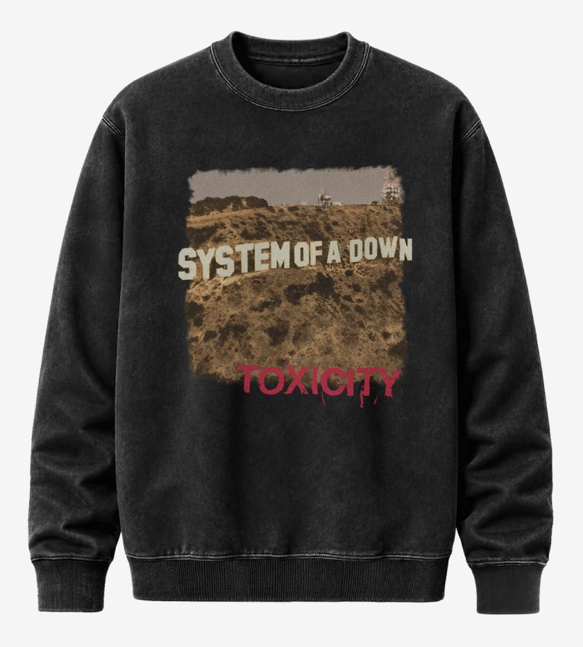 Poleron Polo Acid Wash Negro de System of a Down Toxicity