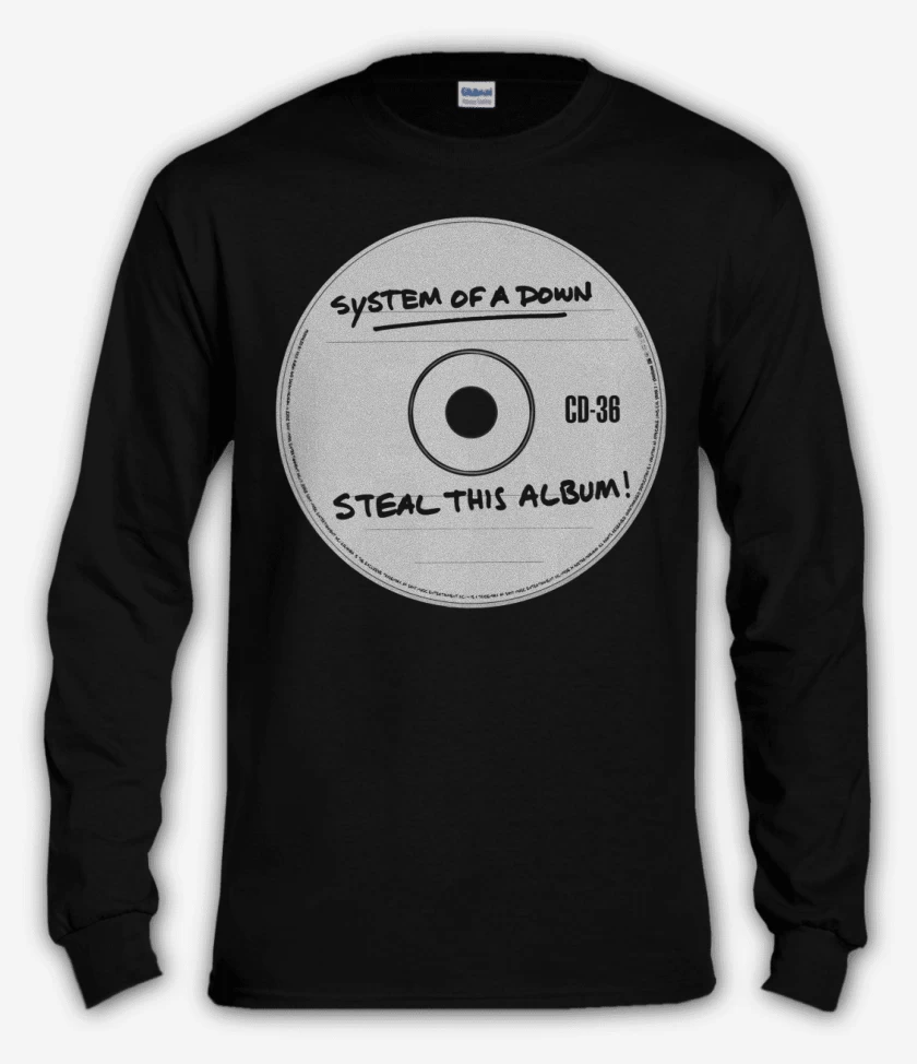 Polera manga larga Negro de System of a Down Steal