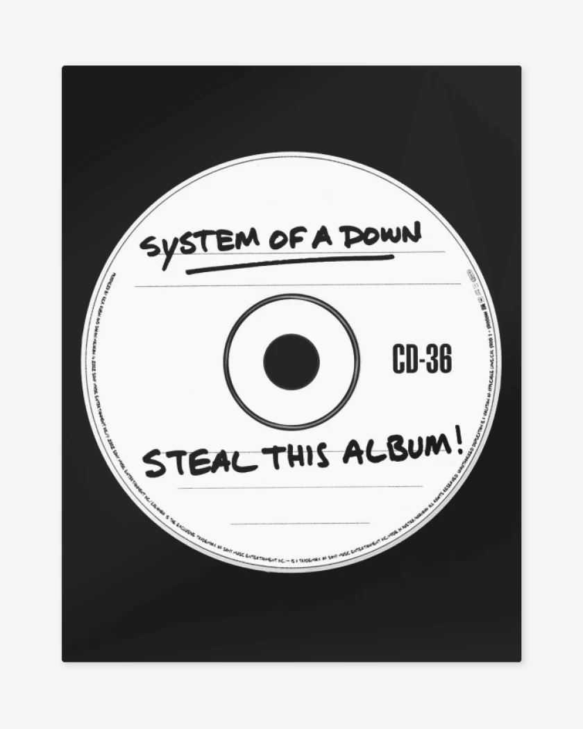 Print metalico Negro de System of a Down Steal