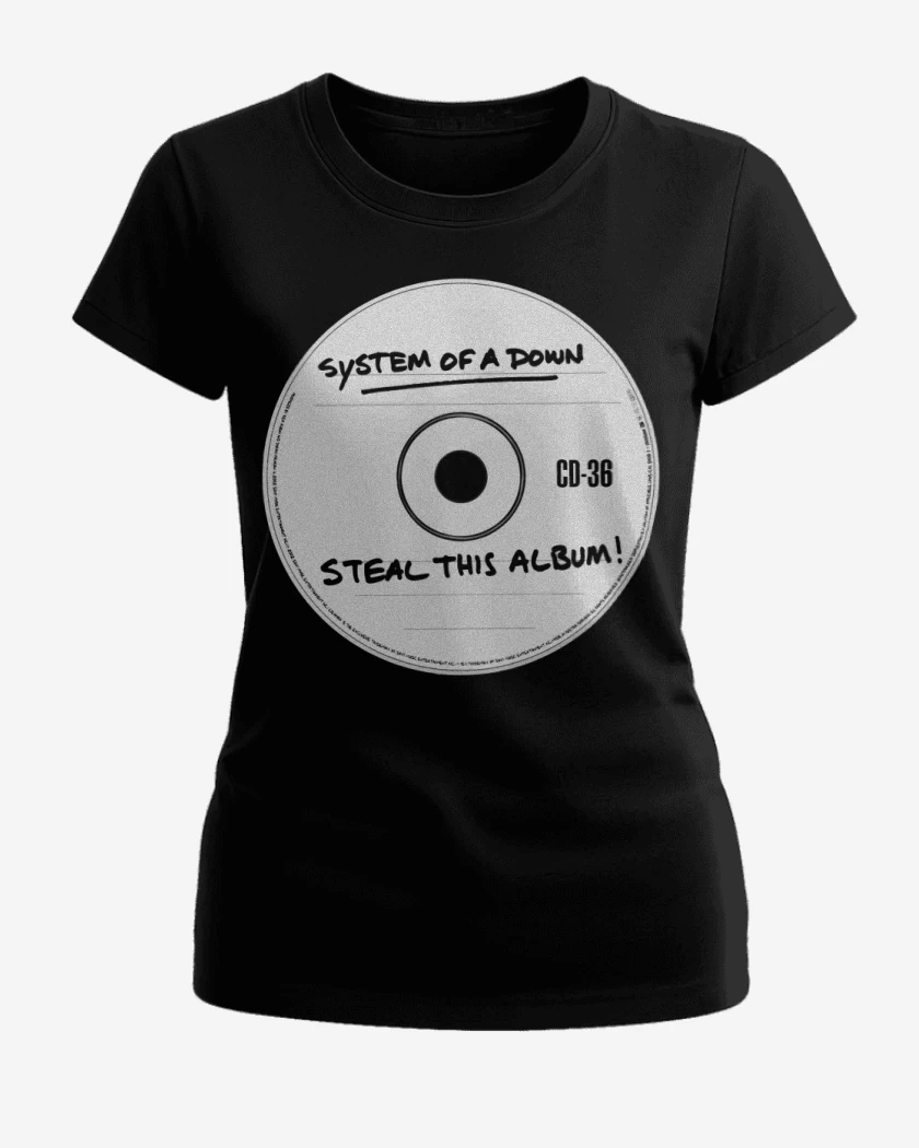Polera de Mujer Negro de System of a Down Steal