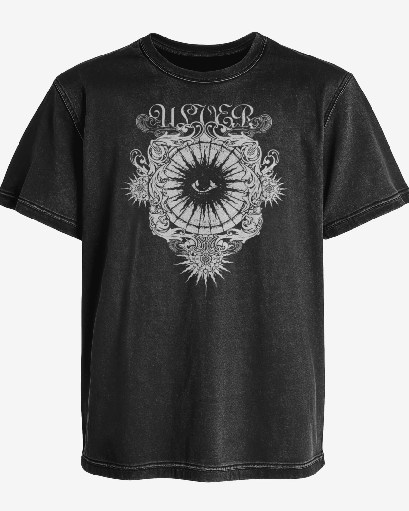 Polera desgastada Negro de Ulver Valnoir