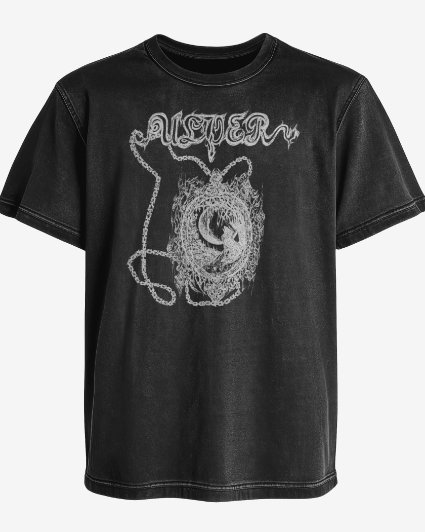 Polera desgastada Ulver Black Nattens