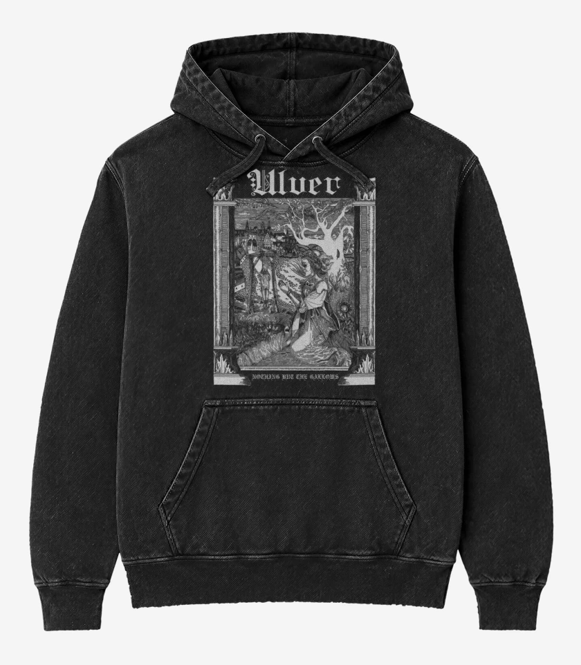 Poleron Canguro Acid Wash Negro de Ulver Nothing But The Gallows