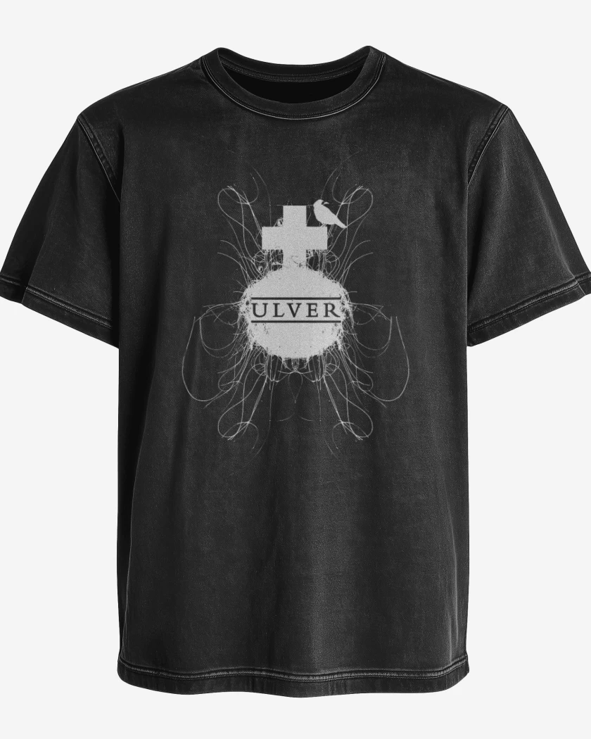 Polera desgastada Negro de Ulver Logo 2