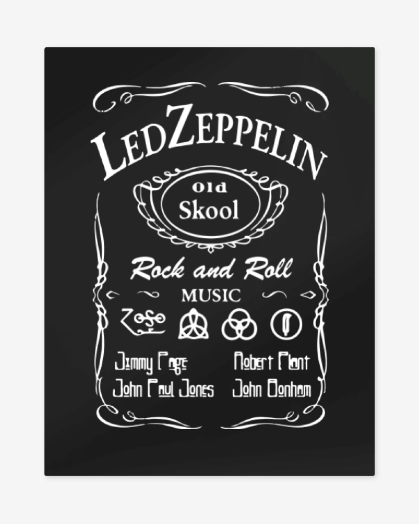 Print metalico Negro de Led zepelin