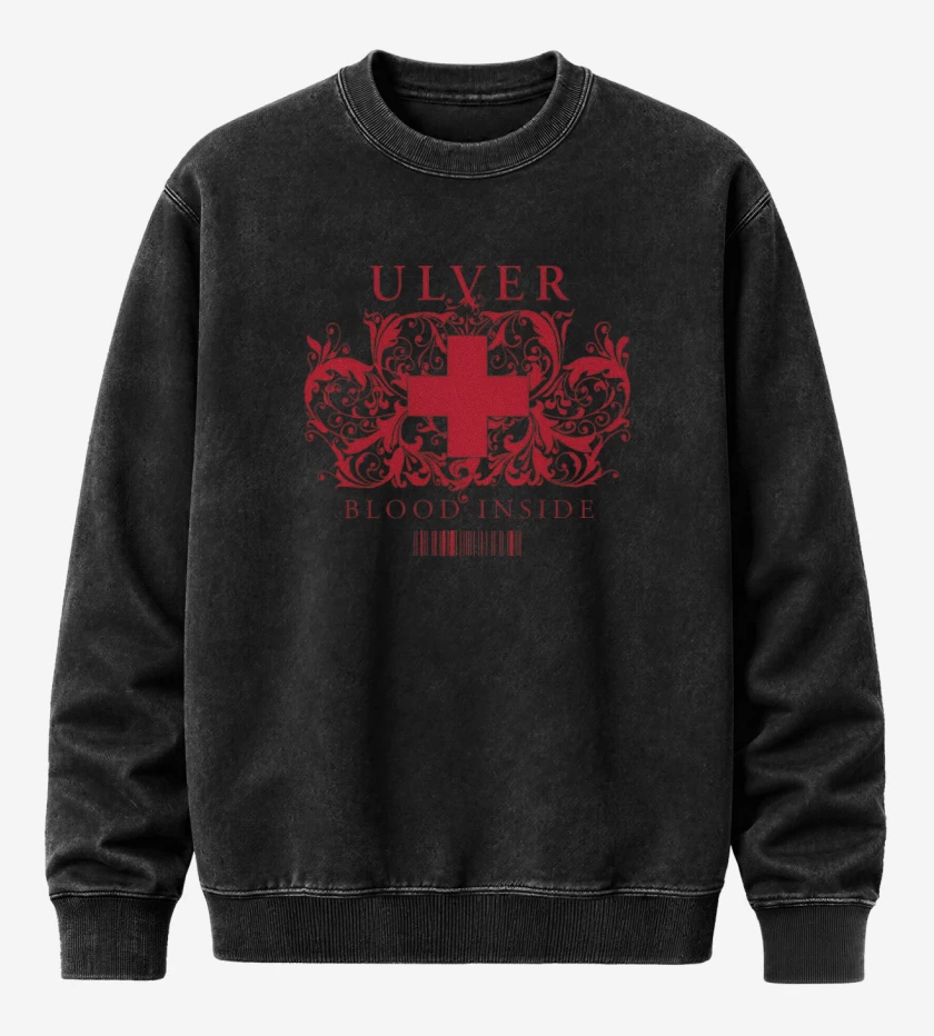Poleron Polo Acid Wash Negro de Ulver Blood Inside 