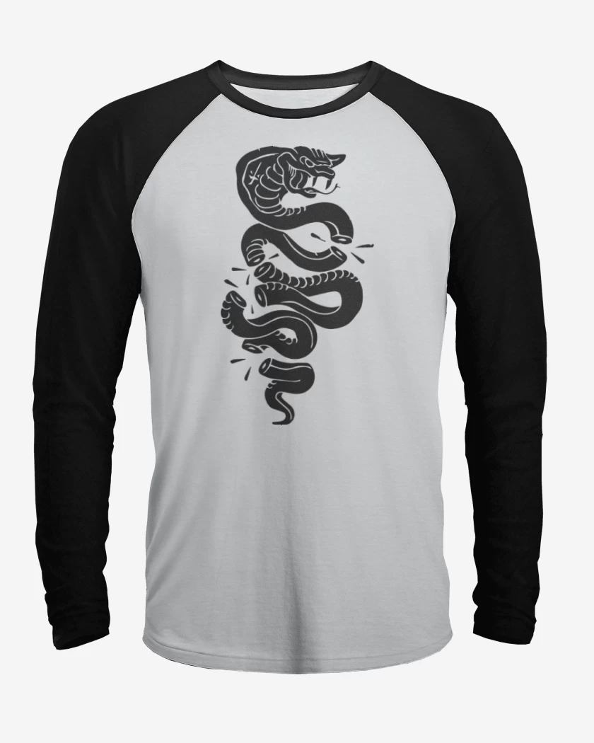 Polera Raglan Blanco / Negro de Cobra