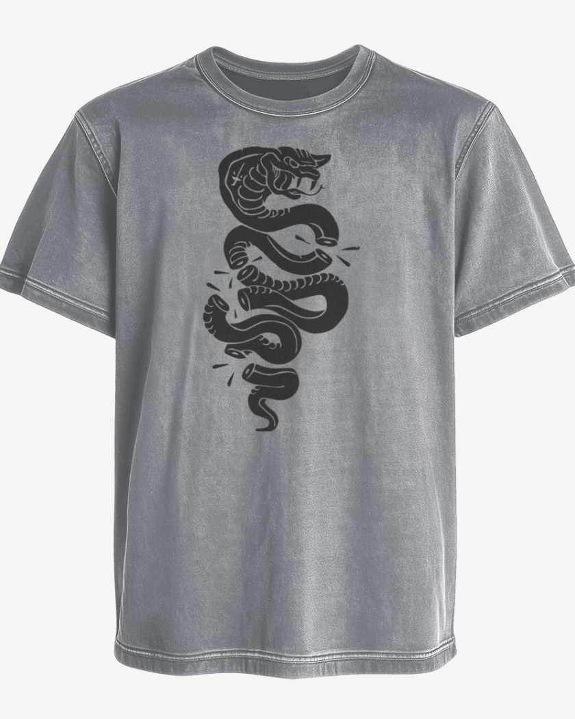 Polera desgastada Gris Melange de Cobra