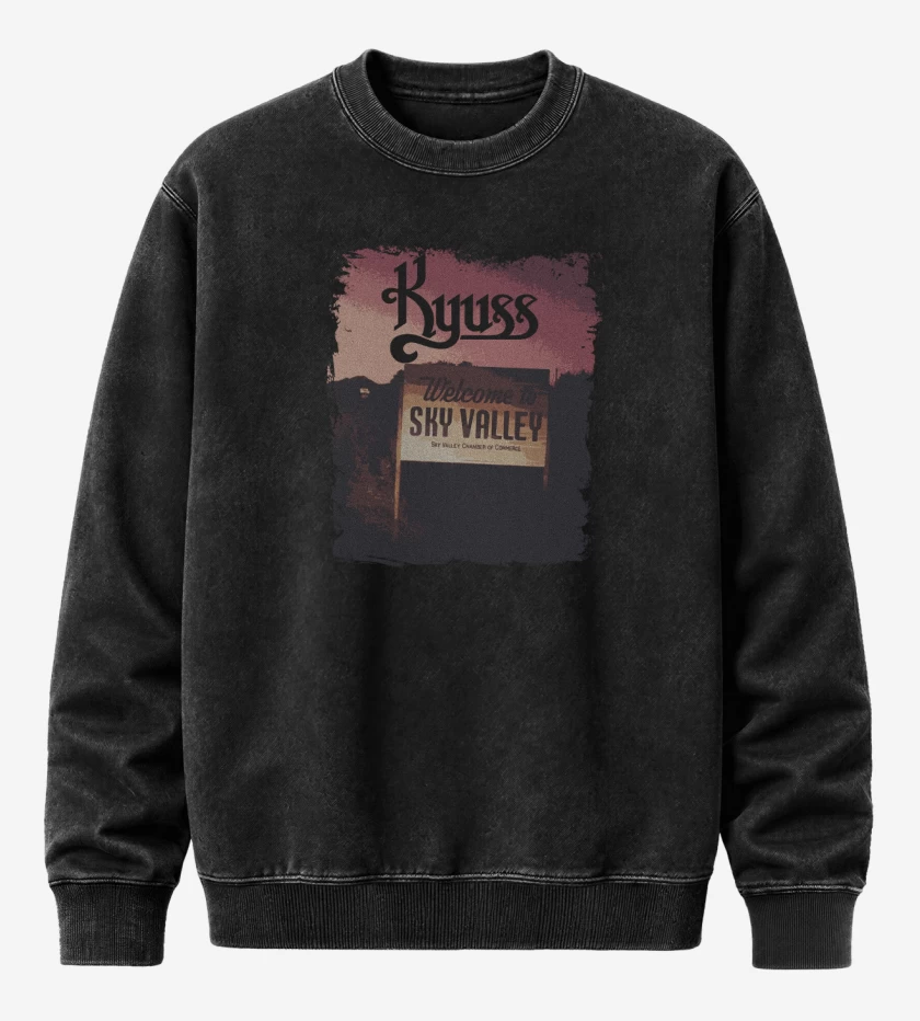 Poleron Polo Acid Wash Negro de Welcome to the sky valley