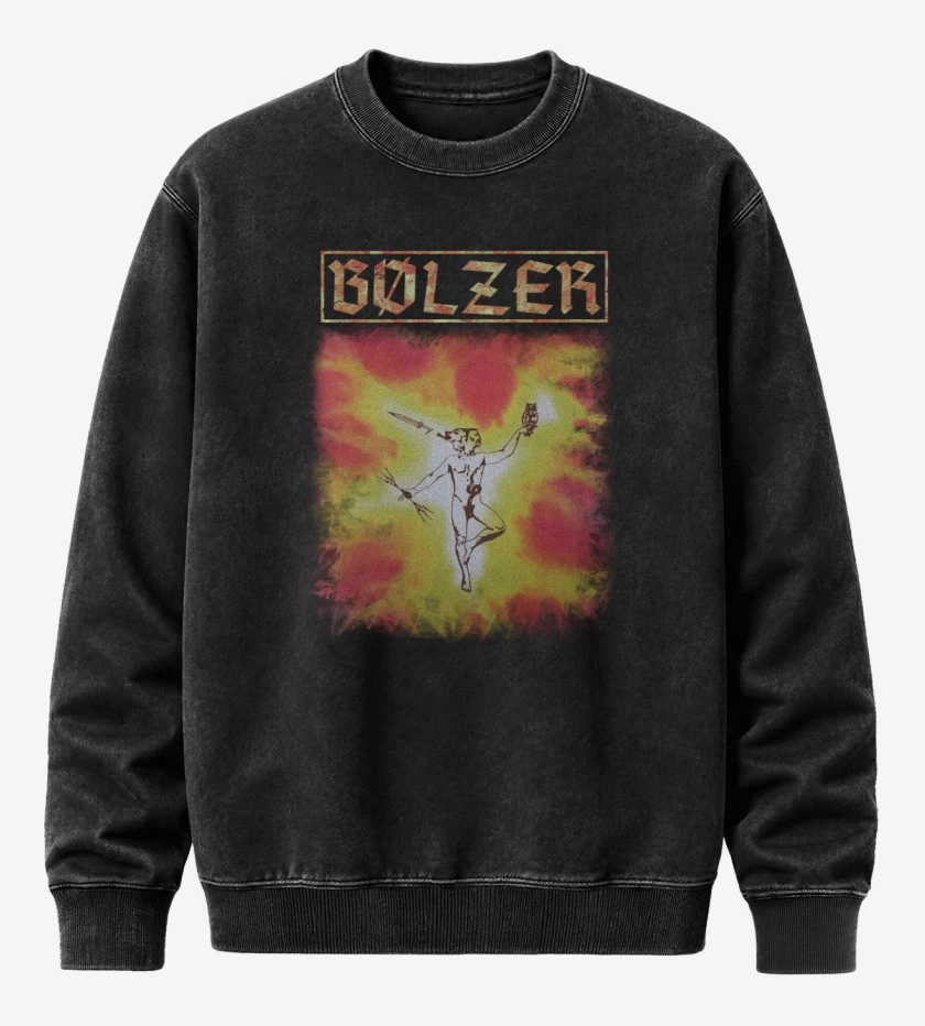 Poleron Polo Acid Wash Negro de Bolzer Hero