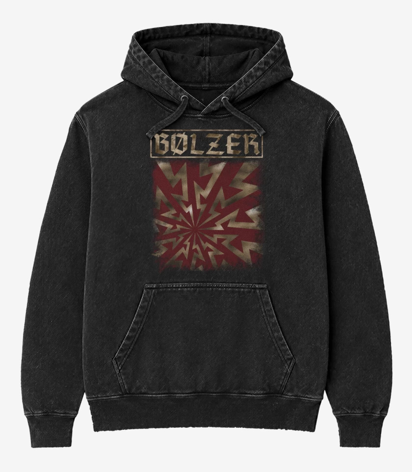 Poleron Canguro Acid Wash Negro de Bolzer Lese Majesty