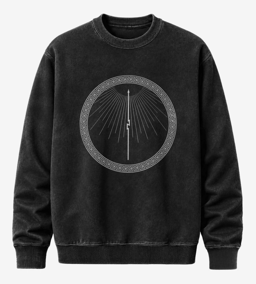 Poleron Polo Acid Wash Negro de Bolzer Roman Acupuncture