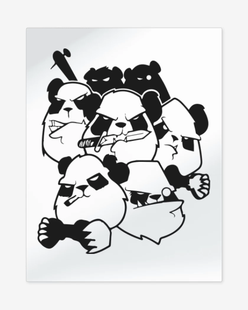 Print metalico Blanco de Pandas