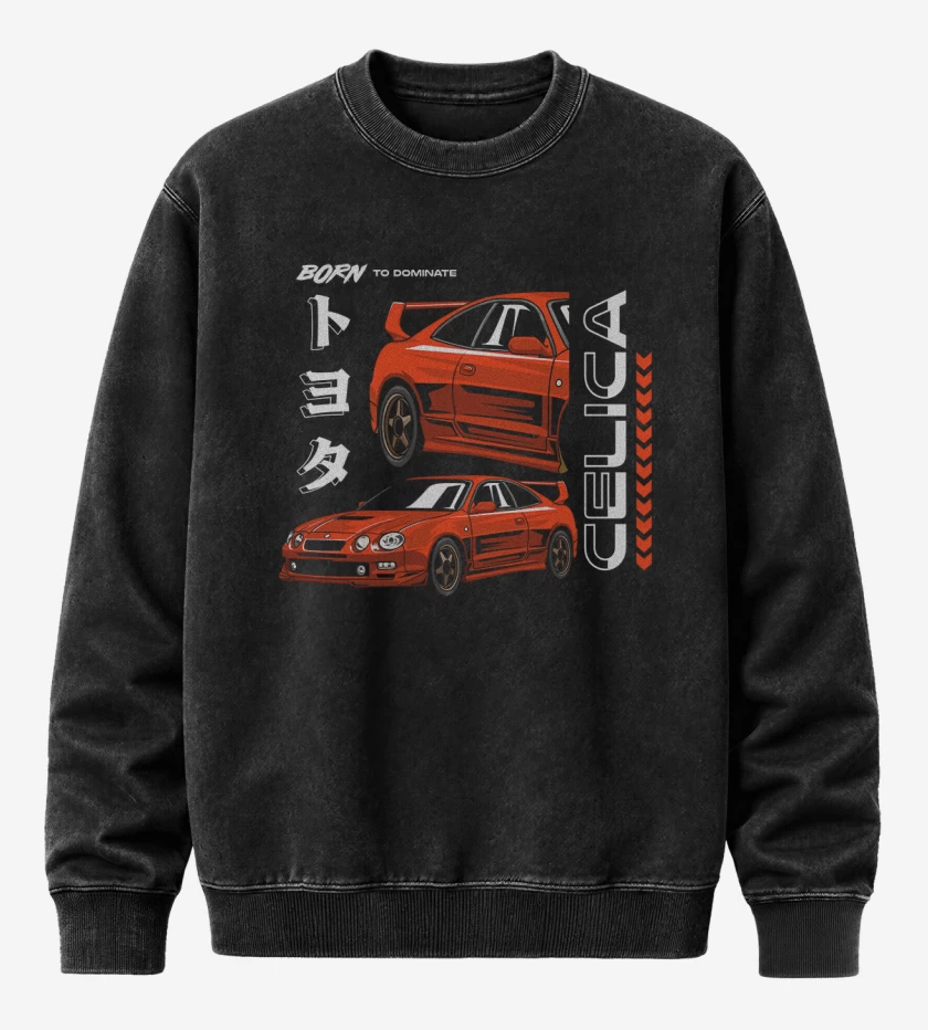 Poleron Polo Acid Wash Negro de Celica Toyota
