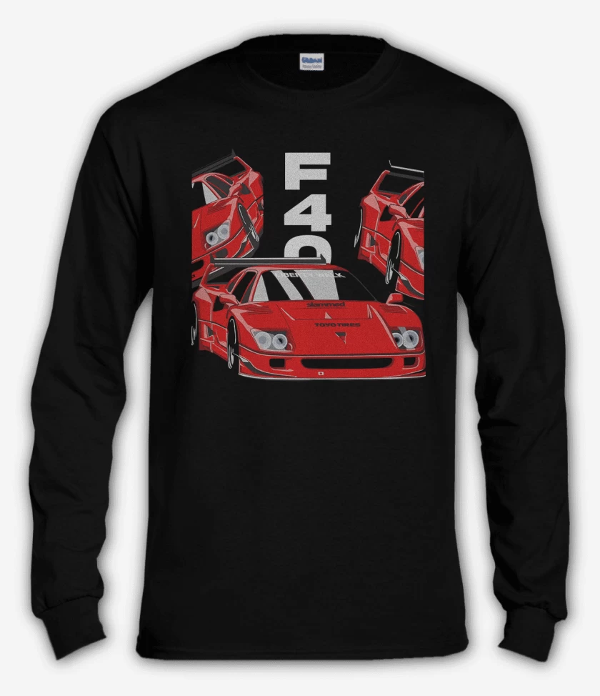 Polera manga larga Negro de F40 Ferrari