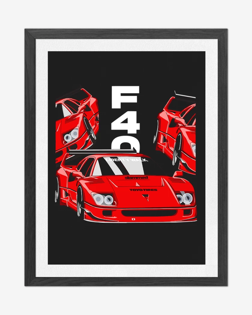 Cuadro decorativo Negro de F40 Ferrari