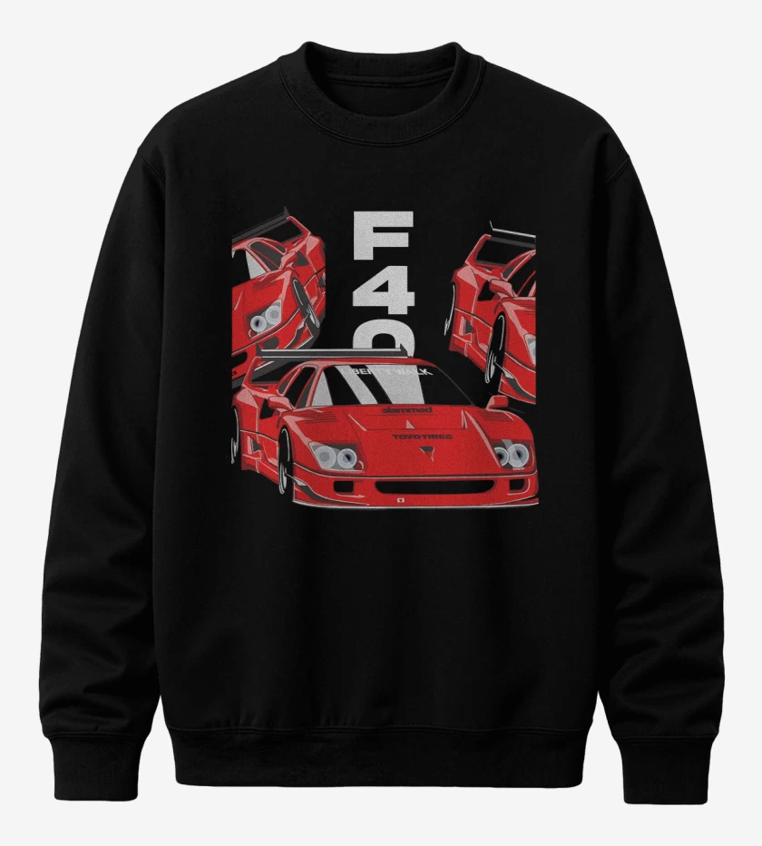 Poleron polo Negro de F40 Ferrari