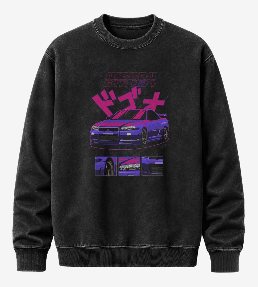 Poleron Polo Acid Wash Negro de GTR 34
