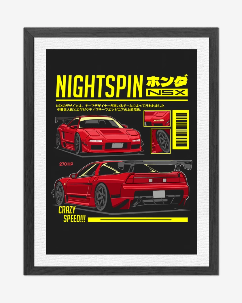 Cuadro decorativo Negro de Honda NSX