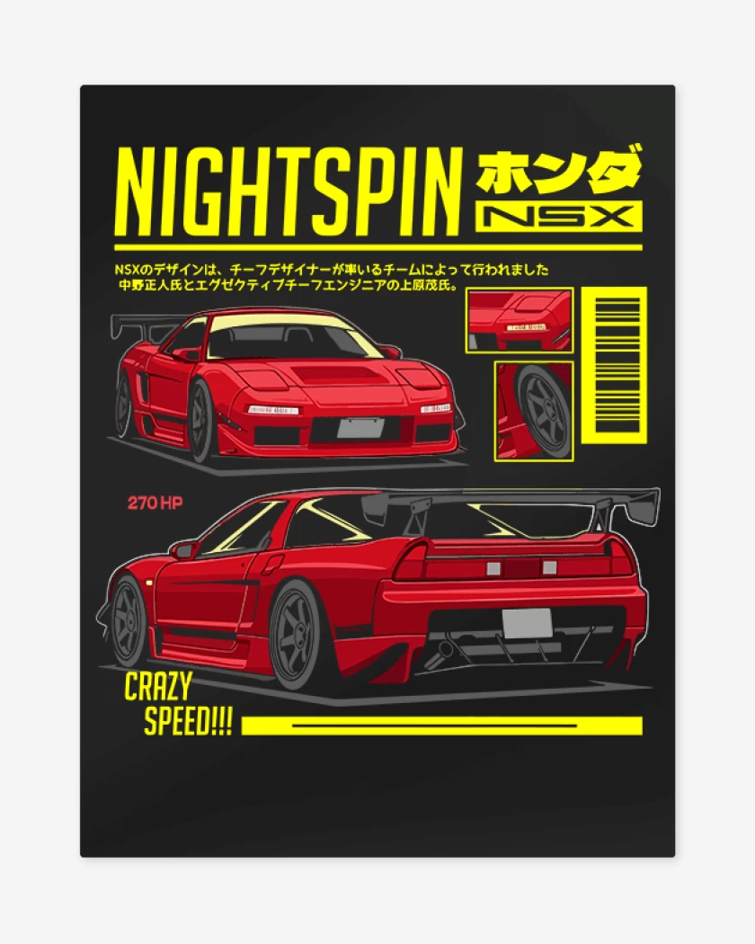 Print metalico Negro de Honda NSX
