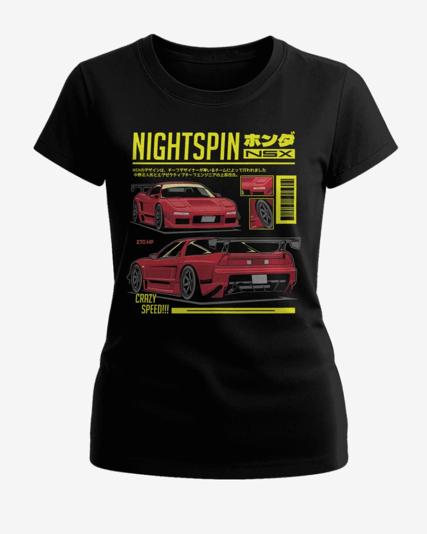 Polera de Mujer Negro de Honda NSX