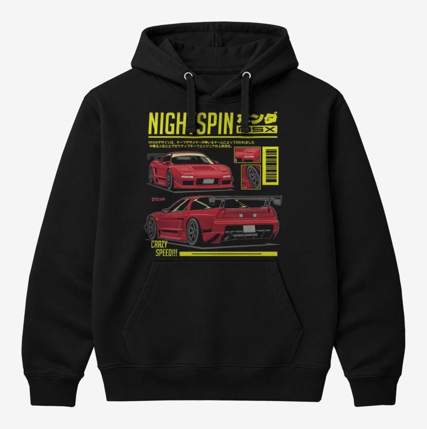 Polerón Canguro Negro de Honda NSX