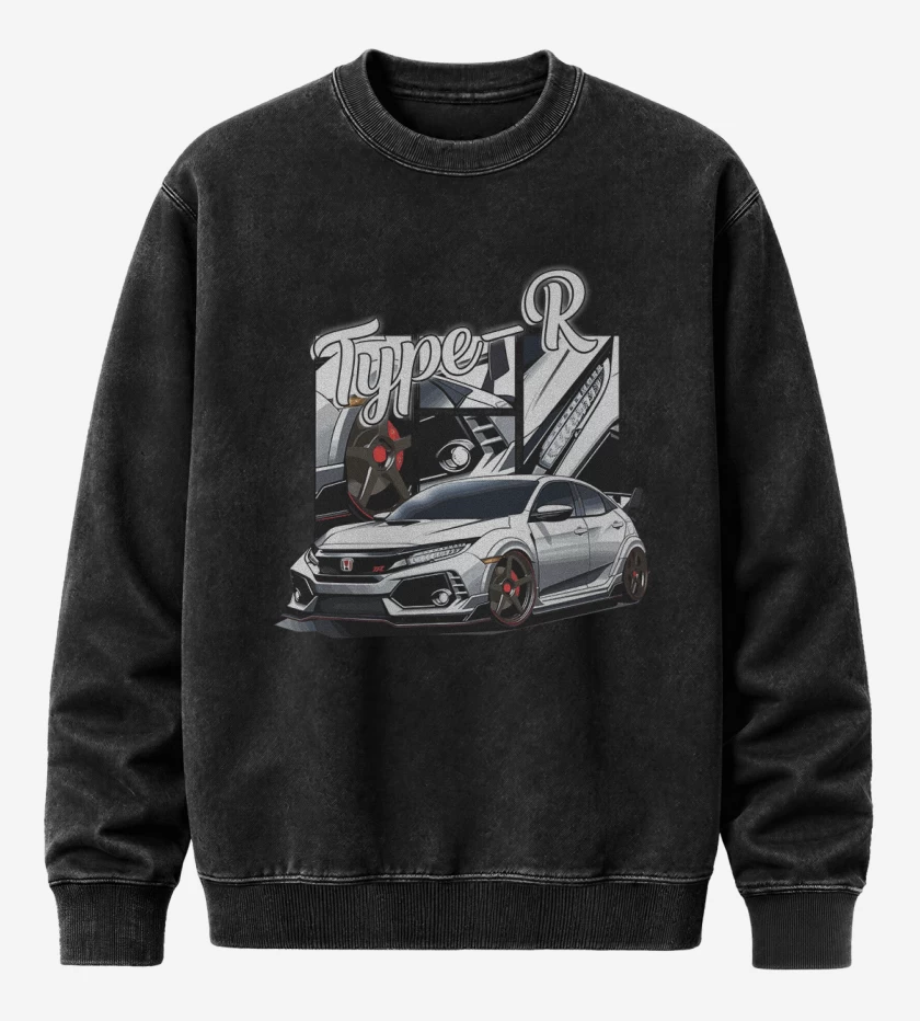 Poleron Polo Acid Wash Negro de Type  R