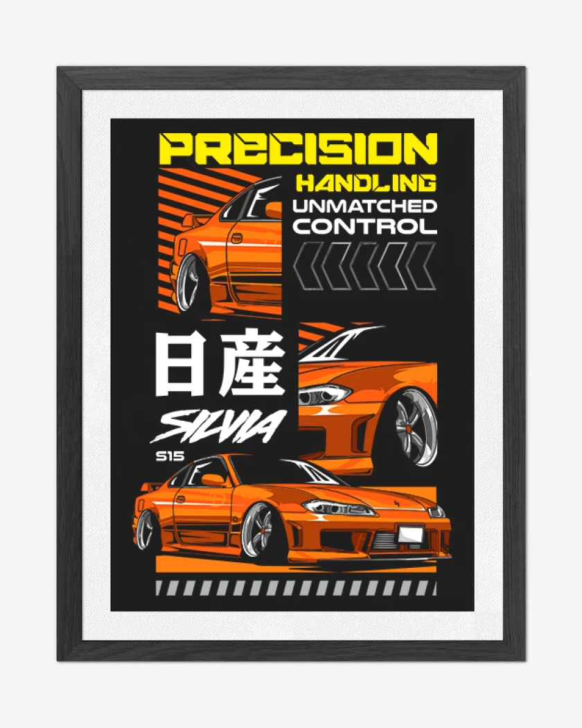 Cuadro decorativo Negro de Nissan Silvia S15