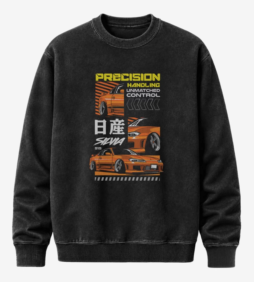 Poleron Polo Acid Wash Negro de Nissan Silvia S15